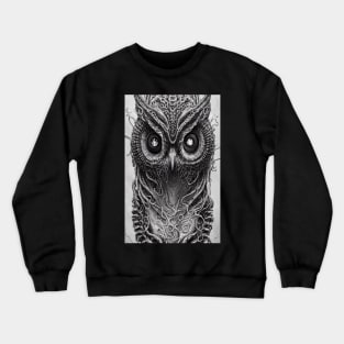 Owl Eyes Night Black Bird Crewneck Sweatshirt